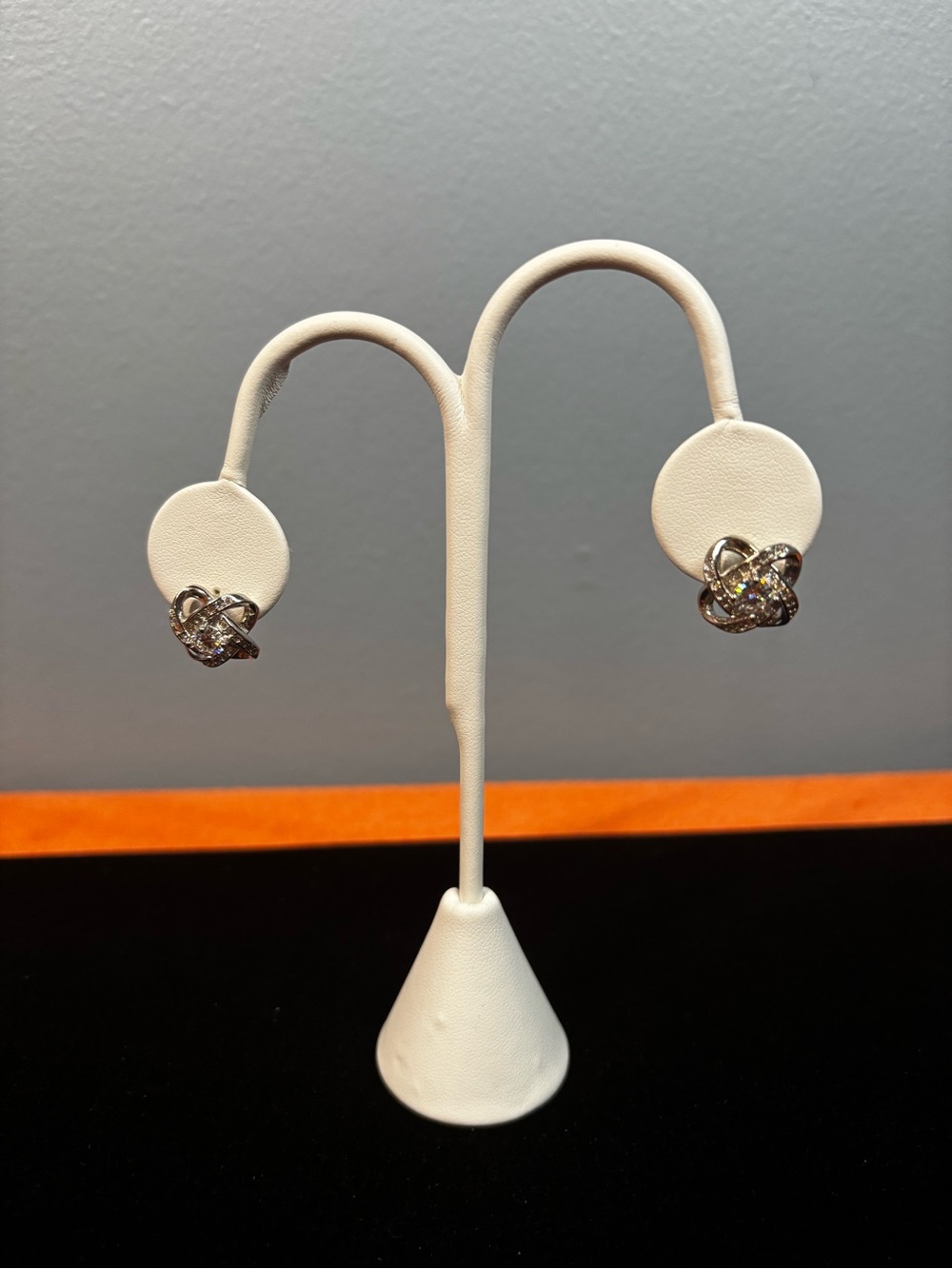 925 Silver Moissanite Knot Stud Earrings